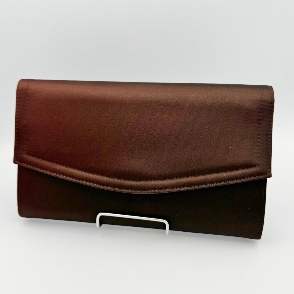 Vintage Garfinckel's Brown Satin Elegant Clutch